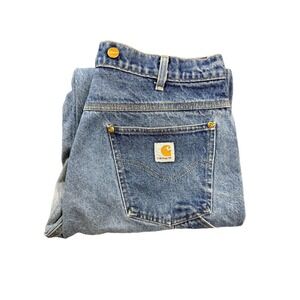 Carhartt WU0008 Carpenter Mens Jeans 36x30 Light Wash Utility Pockets Denim